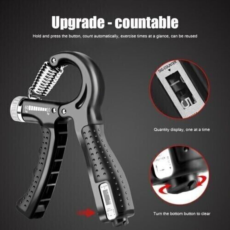 2X Hand Grip Power Trainer Gripper Strengthener Adjustable Gym Exerciser